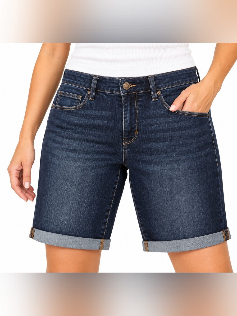 St. John’s Bay Dark Wash Denim Bermuda Shorts Size 12
